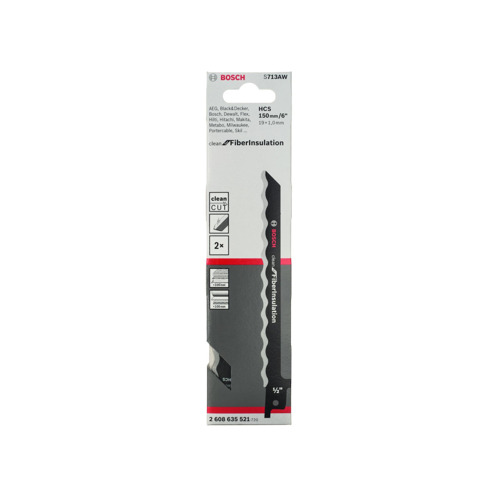 BOSCH Säbelsägeblatt S 713 AW VE à 2 Stück Clean f Fibre Insulation (2608635521)