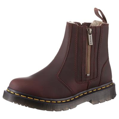 Chelseaboots DR. MARTENS "2976 Alyson", Damen, Gr. 39, Warmfutter, rot (rotbraun), Leder, unifarben, Schuhe Chelseaboots, Chunky Boots, Plateau Schuh, Boots mit Blockabsatz, Topseller