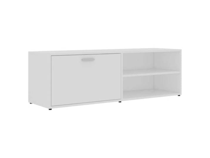 Kaorsrow TV-Board Weiß 120x34x37 cm Lowboard aus Holzwerkstoff mit Tür Praktisches Fernsehmöbel für Wohnzimmer und Schlafzimmer mit 2 Fächern und Tür für ordentliche Aufbewahrung aller Medien.
