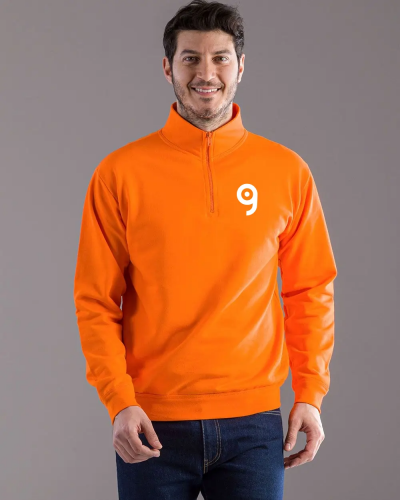 Felpa Mezza Zip Uomo Made in Italy 80% Cotone, Zip Metallo Personalizzate o neutre Colore Italiano