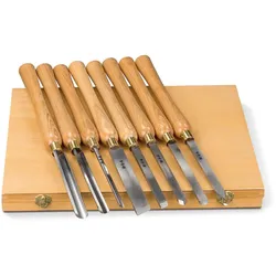Holzstar Drechseleisen Set 8-tlg (Hohlbeitel Rundbeitel Drechselbeitel) 5931011