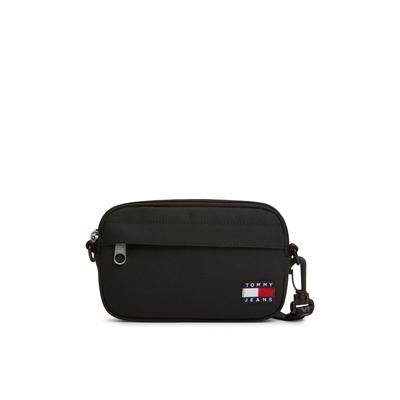 Mini Bag TOMMY JEANS "TJM ESS DAILY SACOCHE", Damen, Gr. B/H/T: 18cm x 11,5cm x 3cm, schwarz, Textil, Taschen, Unisex Umhängetasche mit Logoflag
