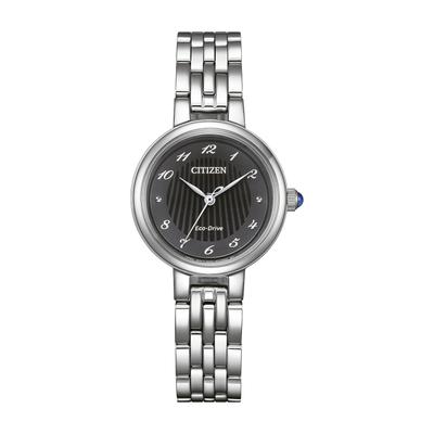 Solaruhr CITIZEN "Citizen L", silber (schwarz, silberfarben, schwarz), Armbanduhren, Damen, silberfarben, Quarzuhr, Armbanduhr, Damenuhr, Edelstahlarmband, analog
