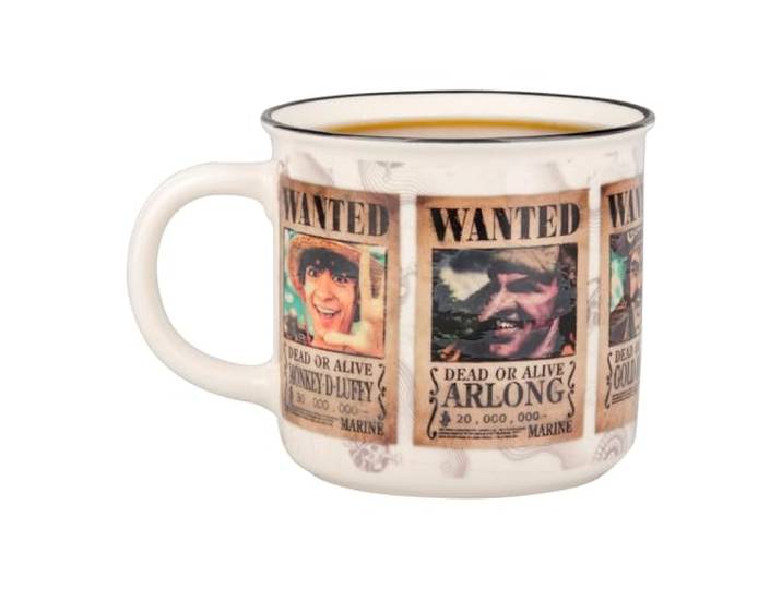 Paladone Mug thermo-réactif One Piece Wanted\, Pirates au chapeau de paille\, 350 ml\, produit sous licence officielle\, mug pour boissons chaudes\, cadeau pour les fans de pop culture.