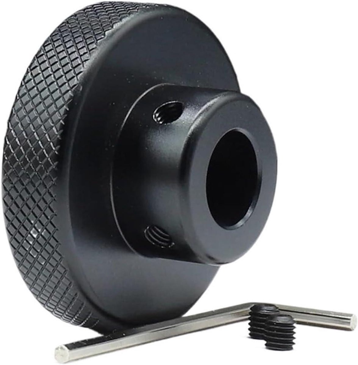 Zwart Handwiel met Bakeliet Handgreep - 80 mm Diameter