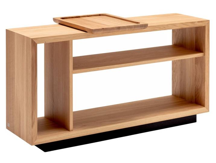 Rolf Benz Regal mit Tablett 906 SINA, Eiche natur, Massivholz