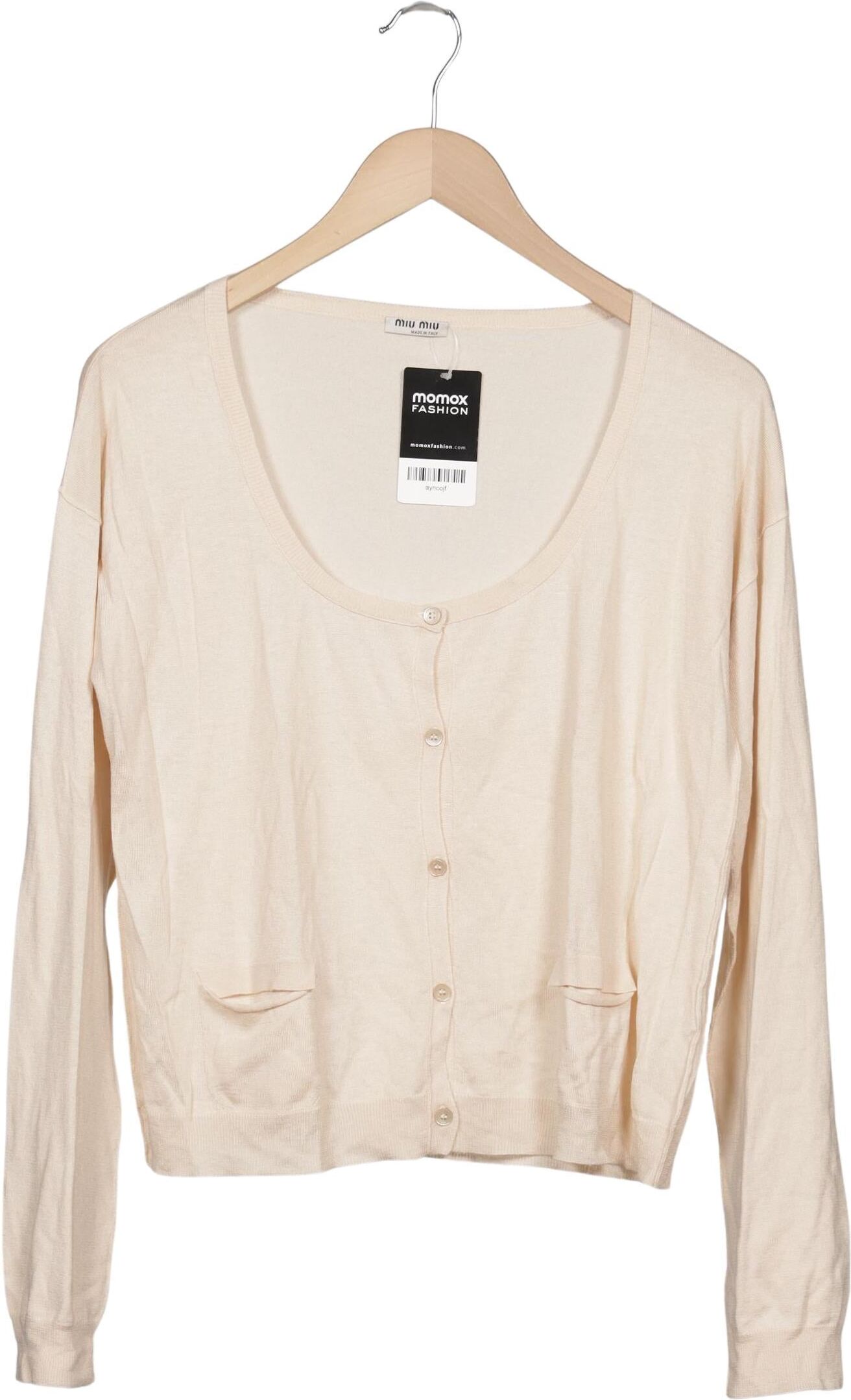 Miu Miu Damen Strickjacke, Beige, Gr. L, kein / Etikett - Second Hand