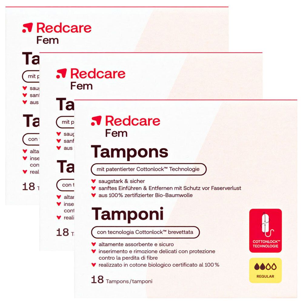 Redcare Tampons Regular Dreierpack 3x18 St Tampon
