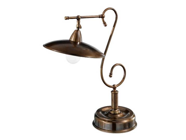 Cremasco Tischlampe TAVERNA, weiß / opal, für Wohn- / Esszimmer, Messing, Antik, Tischlampe