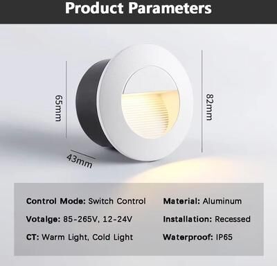 Inspired Finds Waterproof Outdoor LED Recessed Stair & Step Wall Light (12V 110V 220V) round Recessed 3.23in warm Light 12 24v