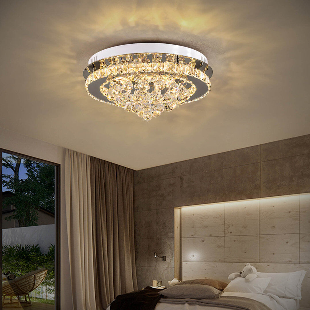 Rosdorf Park Leechburg LED Flush Mount Silver 20cm H X 40cm W X 40cm D