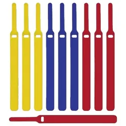 Label-The-Cable LTC Basic Straps, Klettkabelbinder 10er Set (gelb, blau, rot)