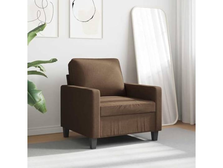 KTHLBRH Brauner Sessel 60 cm aus Stoff Atmungsaktives Polyester, Metallrahmen, Schaumstoff, maximale Belastung 110 kg, für Wohnzimmer