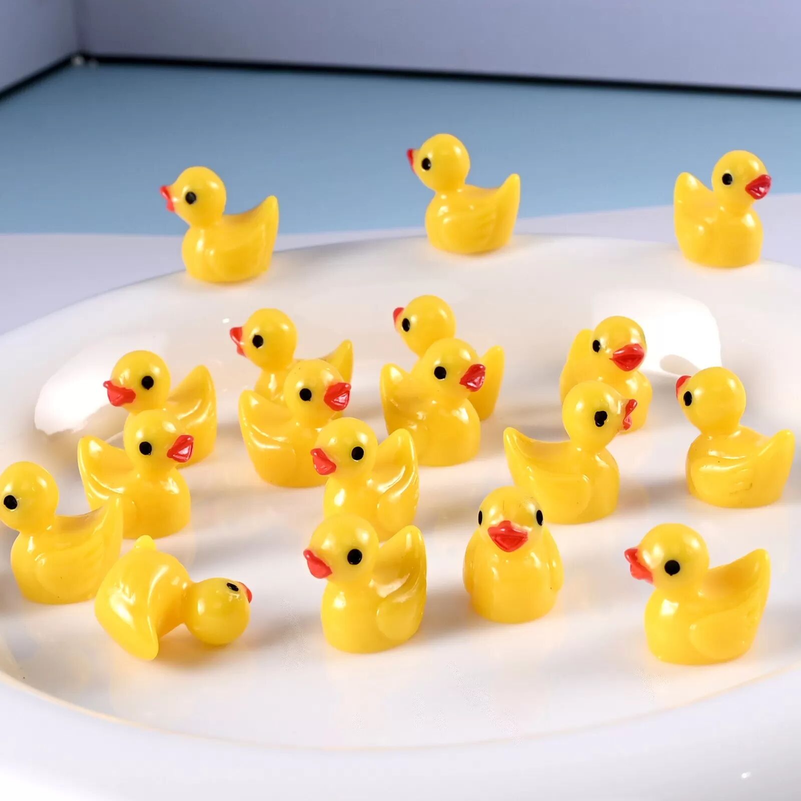INF 100 Pièces Canards Jaunes en Résine, Accessoires de Bricolage