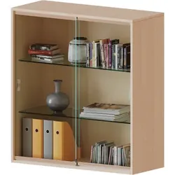 Aufsatz mit Glasschiebetüren, 3 Ordnerhöhen - Serie evo180