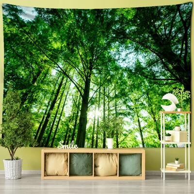 Inspired Living Enchanted Forest Tapestry Wall Hanging Bohemian Nature Scenery Decor 150x150cm 6