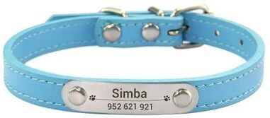 Uplifted Finds Heritage Elite Personalized Vegan Leather Collar blue l