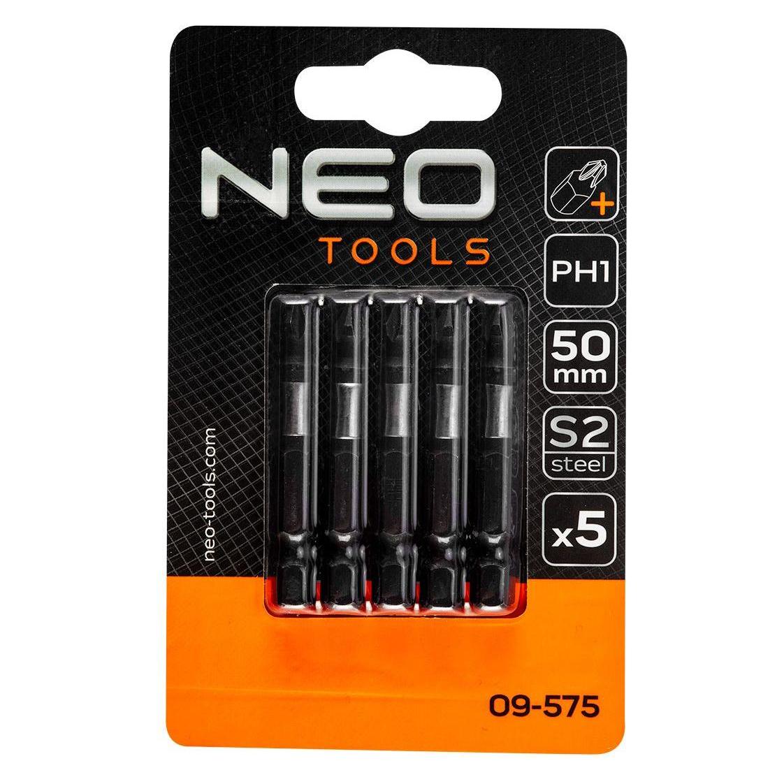 Neo Tools Screwdriver nozzle (Impact nozzles S2, 50 mm, PH1 - 5 pcs.) (09-575)