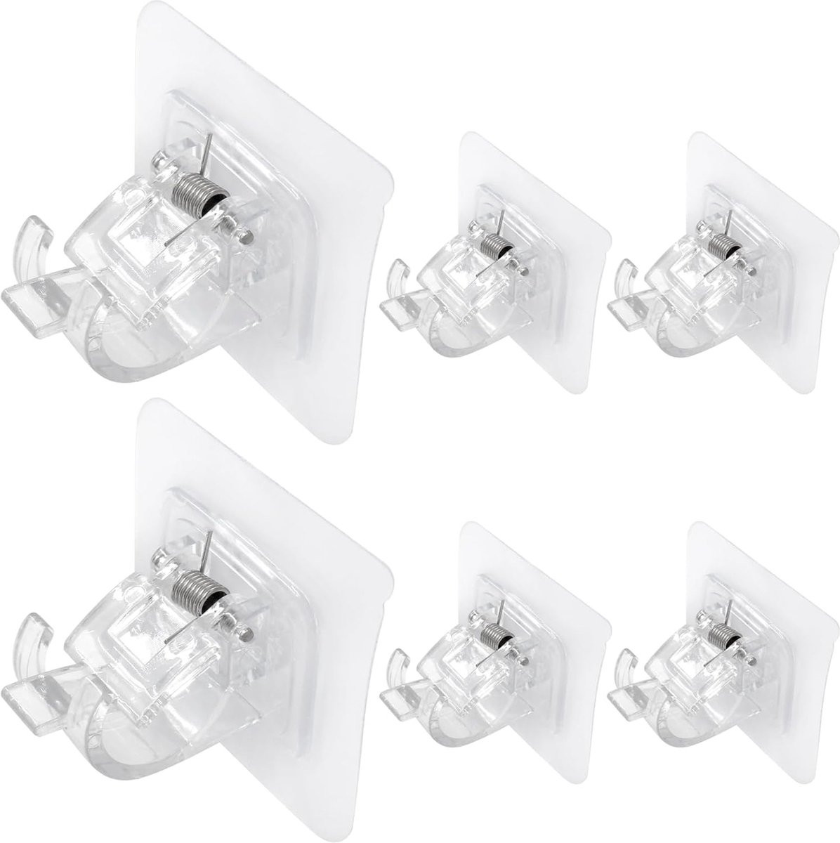 6 stuks Transparante Gordijnroedehaken voor ophangstaven met een diameter kleiner dan 2,2 cm