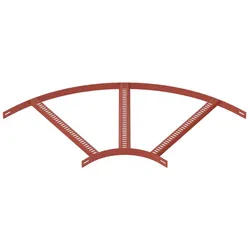 OBO 7098774 Bogen 90° mit Trapez-Sprosse B610mm Stahl schweißgrundiert rostrot SLB 90 62 600 SG