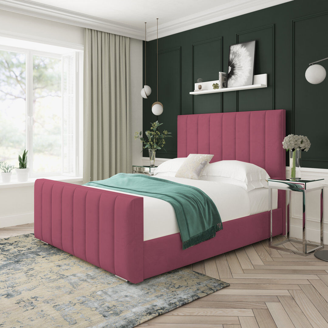Lark Manor Upholstered Bed Maroon Single (3')