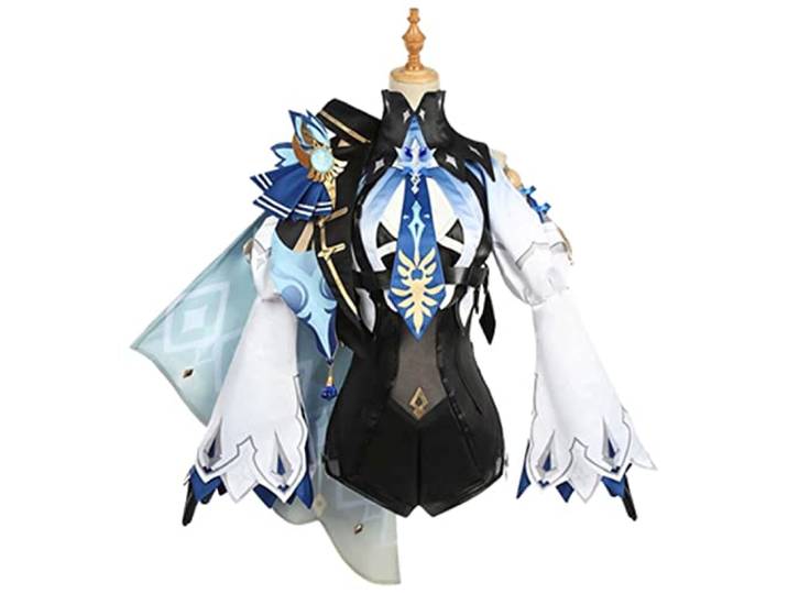 PUYYDS Spiel Genshin Impact EULA Cosplay Kostüm Uniform Halloween Sexy Frauen Outfit Overall Halloween Party Anzug
