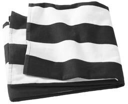 Port Authority PT43 Cabana Stripe Beach Towel in Black size OSFA   Cotton