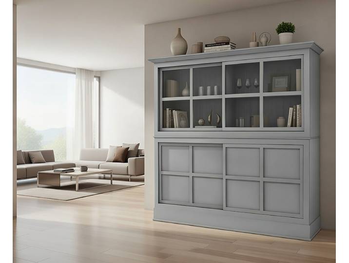 Buffet haut 191 x 152 x 49cm Gris/Granit