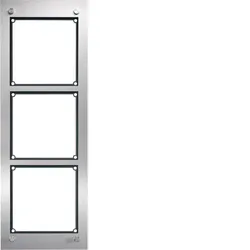 Hager modular Rahmen UP 3/1 Edelstahl matt