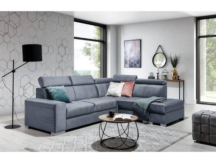 Fun Möbel Ecksofa Ecksofa Schlafsofa NOLAN inkl. USB-Anschluss, inkl. Bettkasten, Kopfteil verstellbar, Rundumbezug, inkl. USB-Anschluss