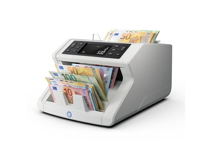 Safescan 2265 Geldtelmachine die snel de waarde van ongesorteerde Eurobiljetten en Britse Ponden telt - Biljettelmachine met 5-voudige valsgelddetectie - Biljetteller voor alle gesorteerde valuta's