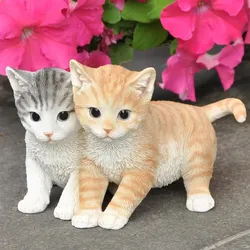 Dazikemo Gartenfigur Deko Figur Katzenpaar junge Katzen