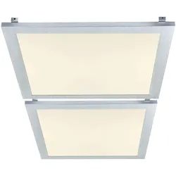 Deckenlampe silber LED Panel Deckenleuchte Aluminium Einbaupanel Büroleuchte Rasterlampe, 18 Watt 1100 Lumen neutralweiß, LxBxH 29,9 x 29,9 x 5 cm, 2er Set