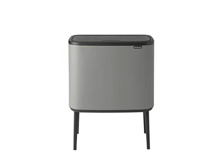 Brabantia 127229 Mülleimer Bo Touch Bin, 3 x 11L, Grauer mineralbeton