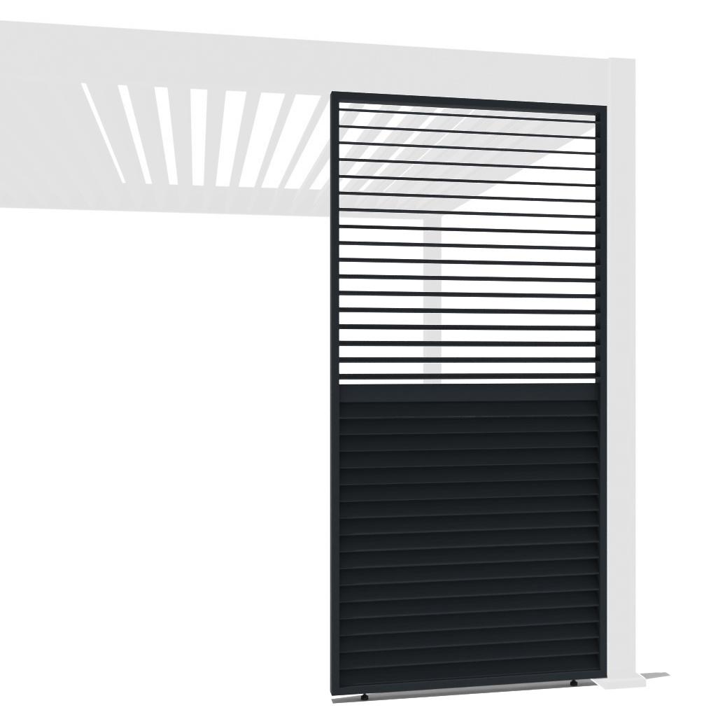 Weide Lamellenwand drehbare Lamellen für Pergola Aluminium AnthrazitAnthrazit 0.93 Meter