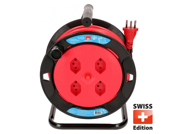 Kabelrolle 4x Typ13 schwarz/rot, 15m Zuleitung: Typ12 TD 3 x 1,0mm