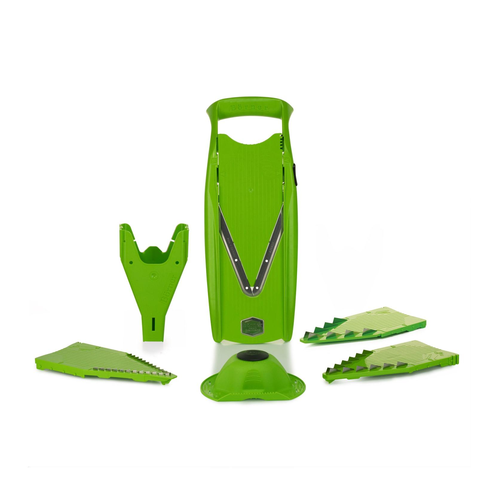 Börner V5 PowerLine Mandoline Slicer 7-1 Set Starter-Set, Vegetable Cutter with Safety Insert, Slice Insert, 2 Blade Inserts, Food Safety Holder and Multibox