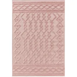 benuta Nest In- & Outdoor-Teppich Bonte Rosa 200x290 cm - Teppich für Balkon, Terrasse & Garten