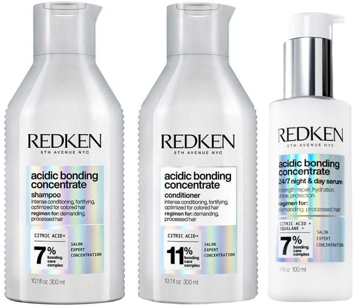 Redken Acidic Bonding Concentrate Shampoo 300ml, Conditioner 300ml and