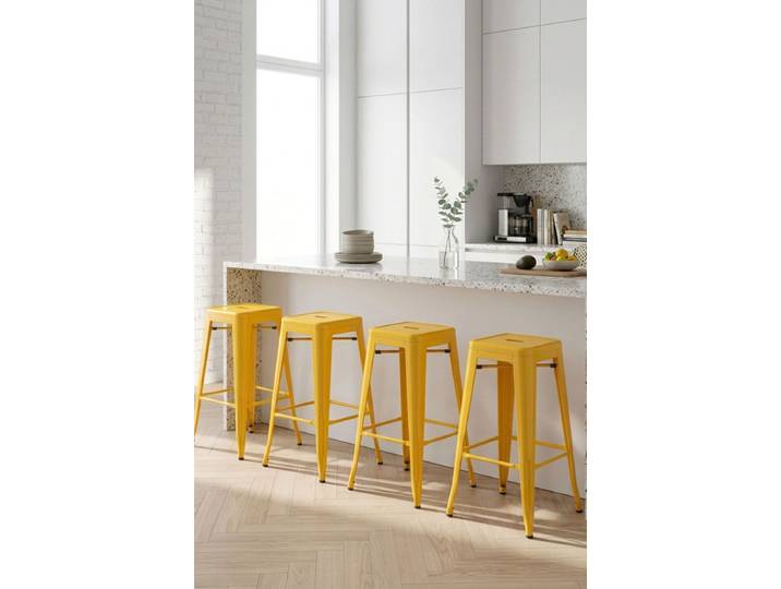 4er Set Torix Hohe Hocker 76 cm - Gelb