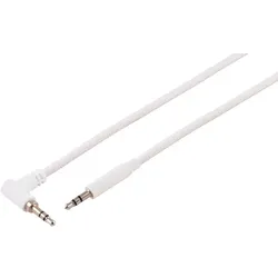 Audiokabel, 3.5mm, Winkel, TRS, weiß, 0,9m