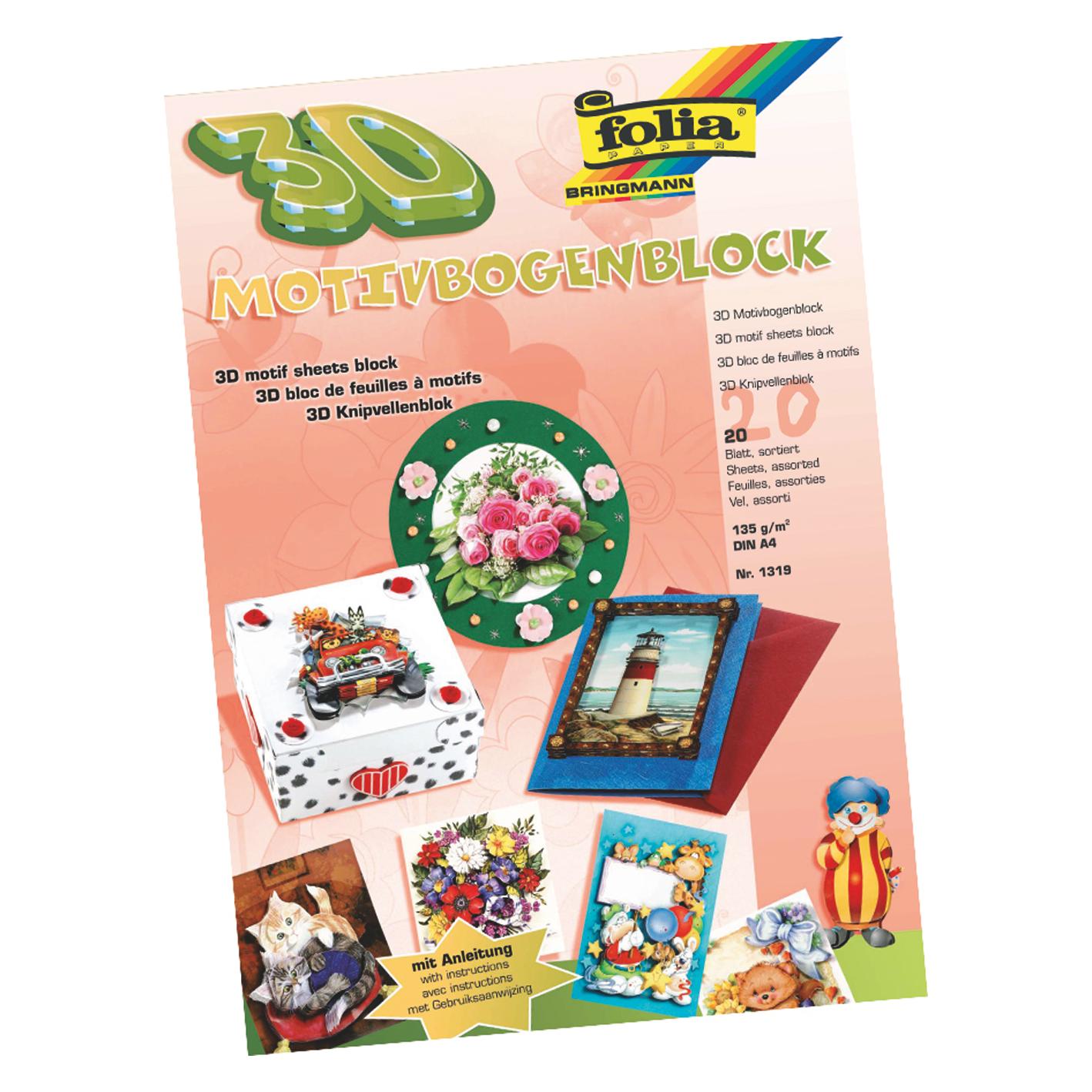 Folia 3D-Motiv-Bogen Block GANZJAHR, DIN A4, 20 Blatt (65614649)