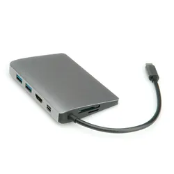 ROLINE USB Typ C Dockingstation, HDMI 4K, MiniDP, 2x USB 3.2 Gen 1, Audio, LAN,