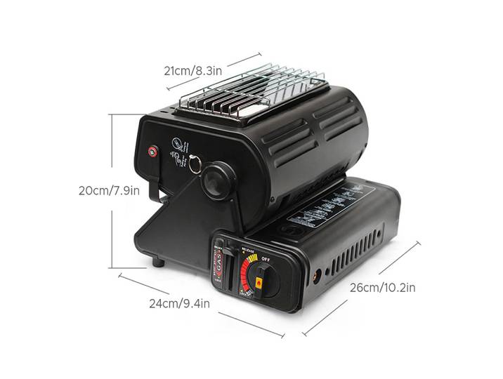 Chauffage au gaz extérieur 1300W, chauffage au gaz double usage, chauffage de camping, four à gaz portable pour le chauffage et la cuisson