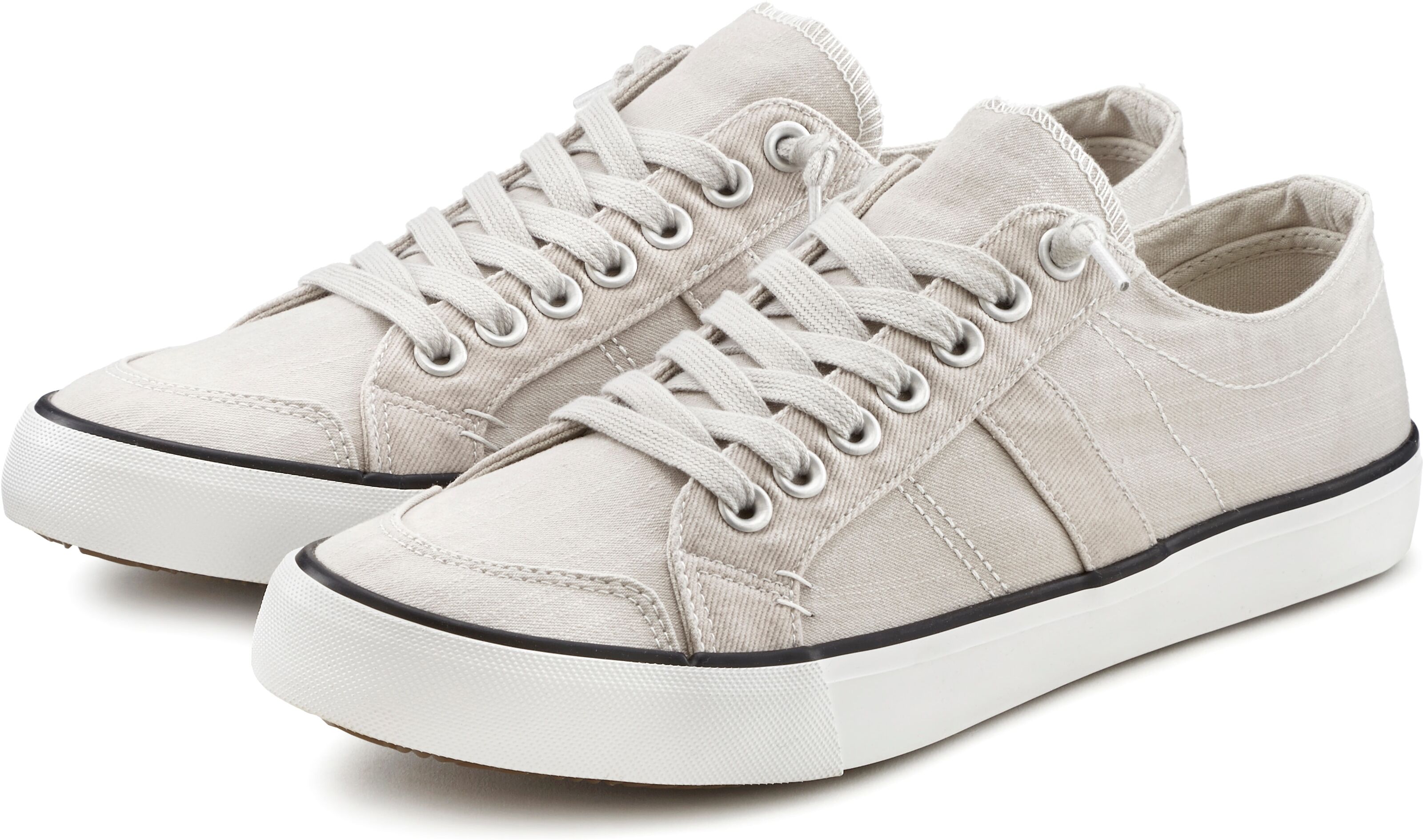 Sneaker AUTHENTIC LE JOGGER "Textilschuh, Stoffschuh, Schnürschuh, Halbschuhe, Freizeitschuhe", Herren, Gr. 40, grau (hellgrau), Obermaterial: 100% Textilmaterial. Decksohle: 100% Textilmaterial. Futter: 100% Textilmaterial. Laufsohle: 100% Synthetik, uni