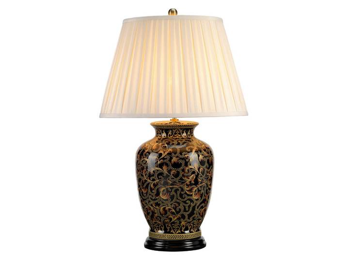 Elstead Lighting Tischleuchte Morris, Schwarz, Goldfarben, Keramik, 73 cm, RoHS, Lampen & Leuchten, Innenbeleuchtung, Tischlampen, Tischlampen