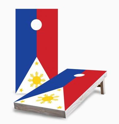 Skip's Garage Philippine Flag Corn Hole Board Set
