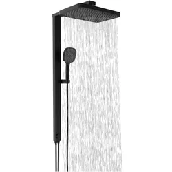 Schütte, Duschsystem, Regendusche Bad LA PALMA Überkopfbrause-Set Schwarz matt Duschsystem Regenbrause 60686