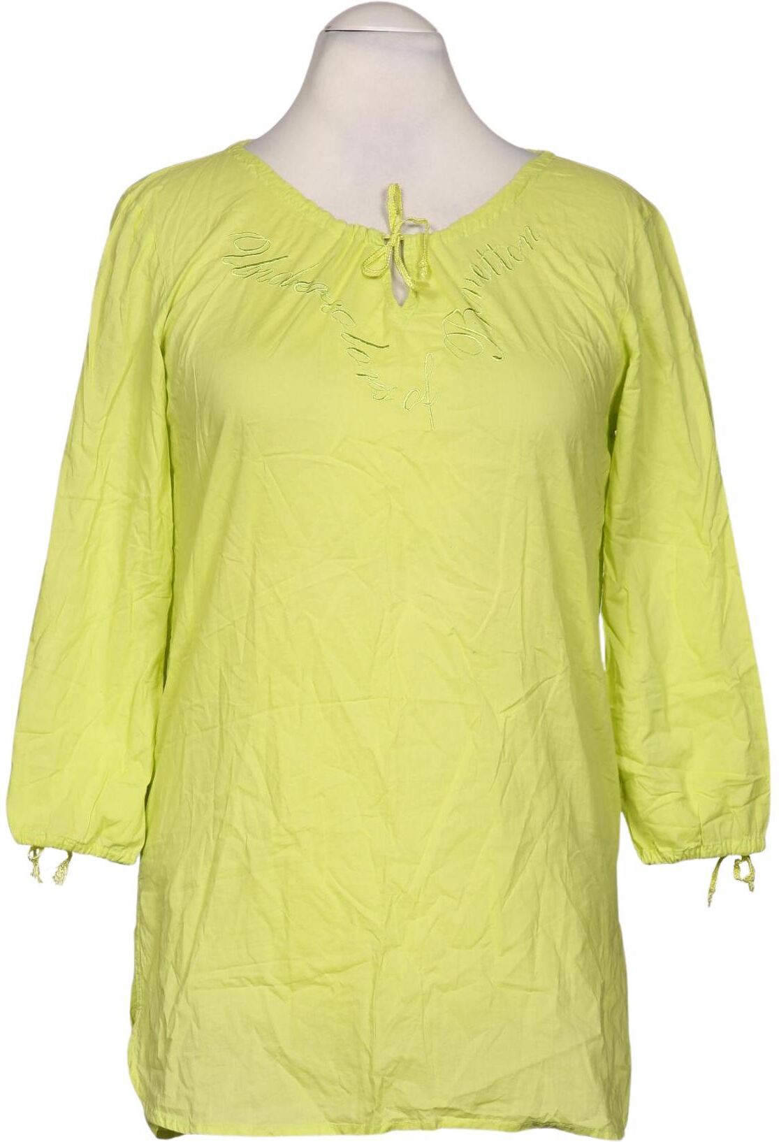 United Colors OF Benetton Damen Bluse, Neon, Gr. XL, Baumwolle - Second Hand