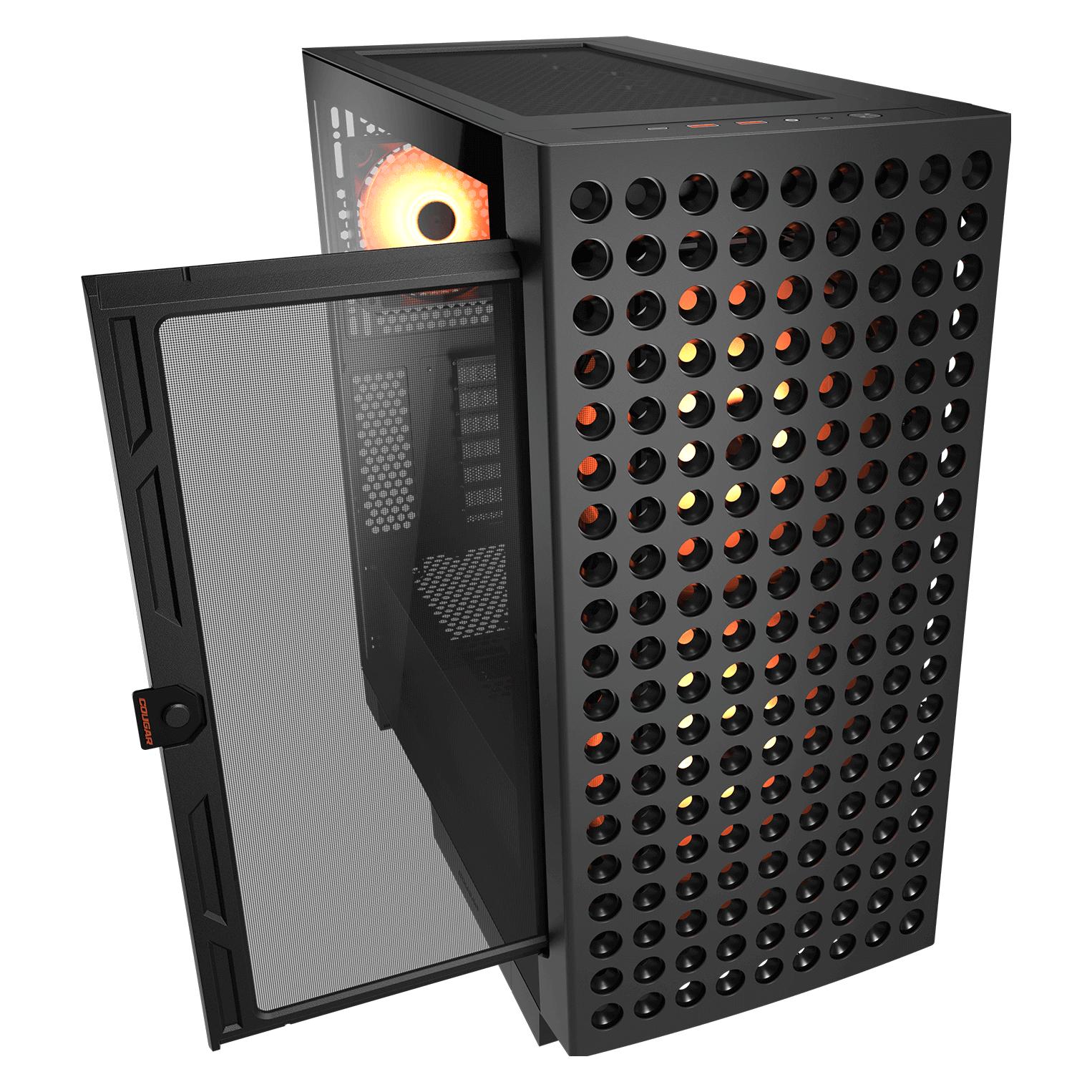 Cougar Gehäuse Midi-Tower, Airface ECO, ARGB, Schwarz (ATX, mATX, Mini-ITX) (CGR-5YA2B-RGB)